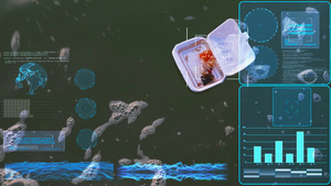 计算机正在检测漂浮在水流中的海洋垃圾这些废物会对水生动物13秒视频