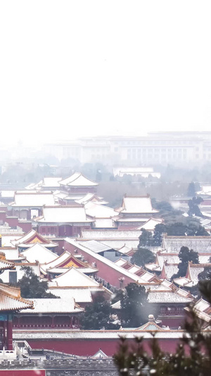 多角度唯美故宫雪景中国风25秒视频