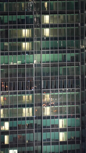 航拍城市夜晚天际线写字楼商务建筑加班灯光素材城市素材视频