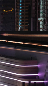 航拍城市夜晚天际线写字楼商务建筑加班灯光素材天际线素材视频