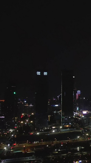 深圳地标春笋大厦华润总部大厦夜晚航拍办公楼高楼大厦73秒视频