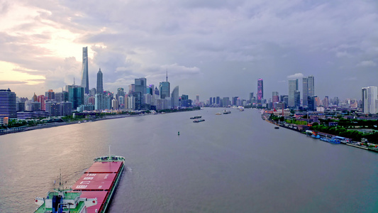 上海浦江两岸航拍视频