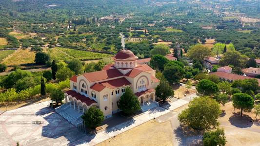 希腊凯法利尼亚岛上的AgiosGerasimos修道院视频