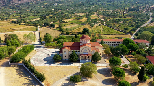 希腊凯法利尼亚岛上的AgiosGerasimos修道院视频