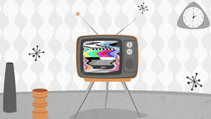 可爱电视机屏幕图文展示内容展示MG动画AE包装模板28秒视频