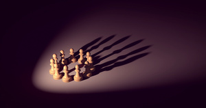 象棋棋子组成王的影子6秒视频