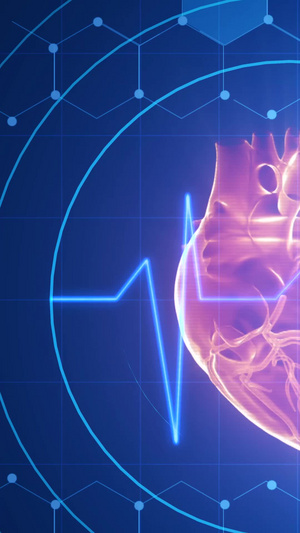 医疗心脏心率医学元素背景视频医学视频12秒视频