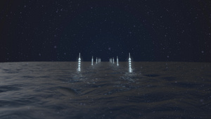 海中的浮标会发光轨道明亮的霓虹灯框架在水中闪烁着霓虹15秒视频