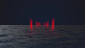 海中的浮标会发光轨道明亮的霓虹灯框架在水中闪烁着霓虹15秒视频