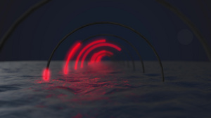 明亮的霓虹灯框架在水中闪烁着霓虹光谱烟雾缭绕的背景15秒视频