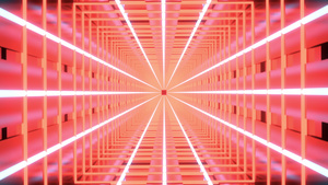 3d3d红色方形的抽象动画带白亮光16秒视频