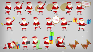 圣诞节宣传视频模板MG动画圣诞老人素材包22秒视频