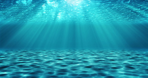 带光线的水下场景现实的动画18秒视频