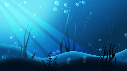 水下海洋背景平面动画4k视频