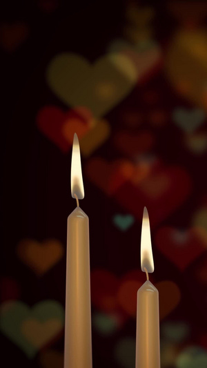蜡烛红心爱心背景炫彩粒子背景42秒视频