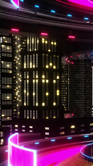 赛博朋克科幻城市背景元宇宙30秒视频