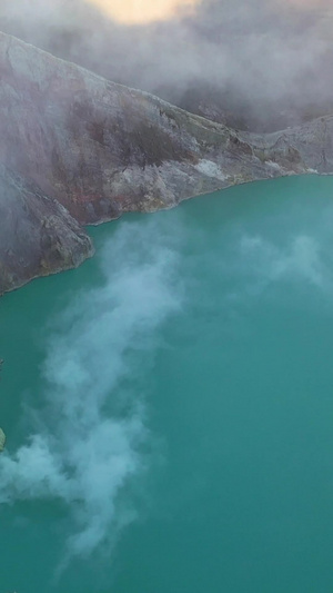 印尼IJen火山日出航拍视频印度尼西亚46秒视频