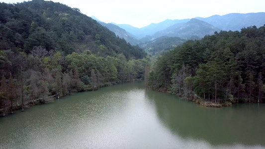 高山湖泊衡山航拍视频