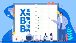 蓝色XBB毒株如何预防宣传防护MG视频模板mg动画59秒视频