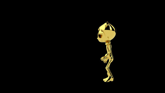 金色男孩舞蹈无缝循环阿尔法频道视频