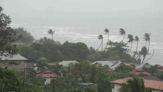 Pabuk台风海洋海岸泰国自然灾害眼墙飓风强烈的极端视频