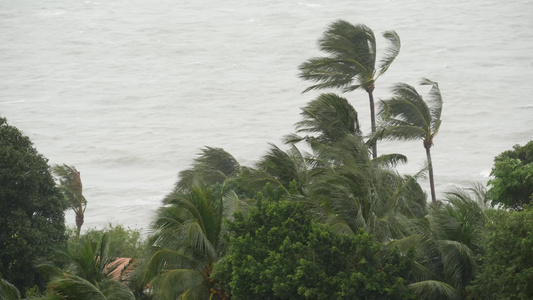 台风海洋海岸泰国自然灾害眼墙飓风强烈的极端视频