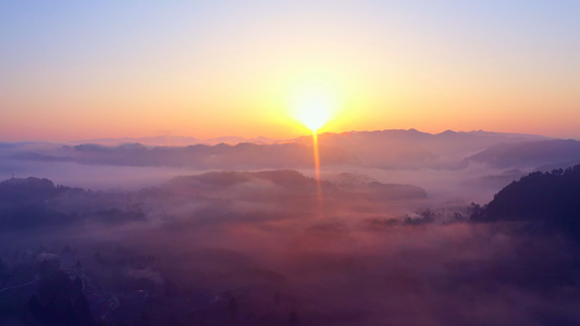 4K航拍清晨日出唯美云海视频素材视频