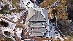 4K航拍古建筑雪景17秒视频