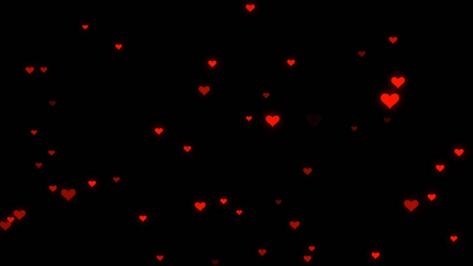 透明通道唯美的红色爱心粒子视频素材视频
