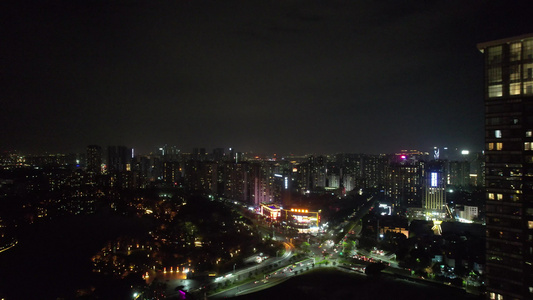 广东佛山夜景航拍视频