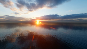 平静的海面日落时乌云27秒视频