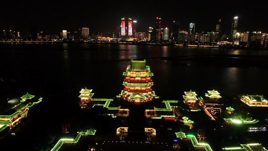 航拍江西南昌滕王阁5A景区夜景[聚远楼]视频