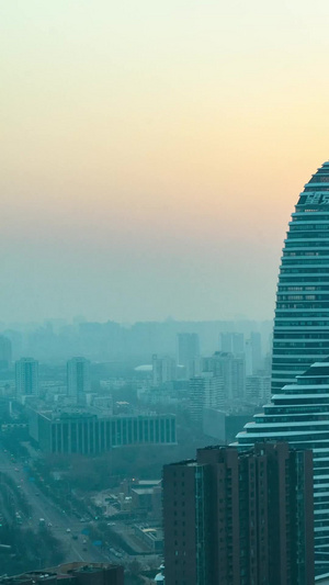 北京望京日落标志性建筑17秒视频