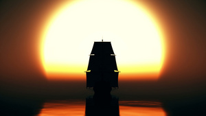 日落时旧船在海上23秒视频