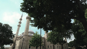 早晨有尖塔的苏莱马尼耶清真寺岛20秒视频