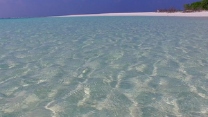 深蓝色海和日落前白沙背景的海滨海滩之大宽角风景图景12秒视频