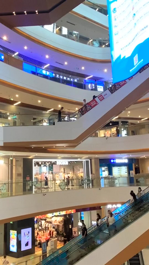 实拍大型商场逛街人流延时摄影22秒视频