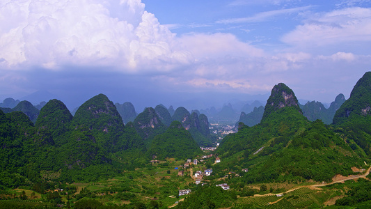 桂林山水天际线航拍视频