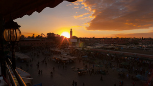 摩洛哥广场日出20秒视频