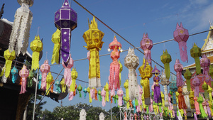 泰国节日使用的纸灯笼20秒视频