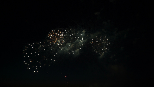 在夜空中放烟花以纪念节日视频