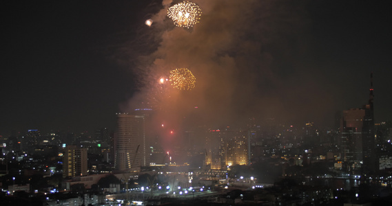 烟花在泰国Bangkok视频