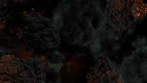 黑色背景的大规模现实消防爆炸的特殊效果7秒视频