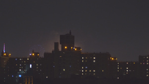 纽约落岛曼哈顿Manhattan上空的烟火30秒视频
