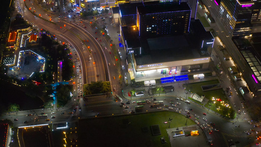 西安城市夜景4K航拍视频