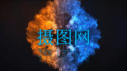 彩色烟雾碰撞logo展现视频