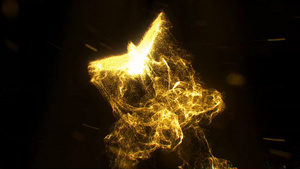 大气的粒子构成金色凤凰logo演绎10秒视频