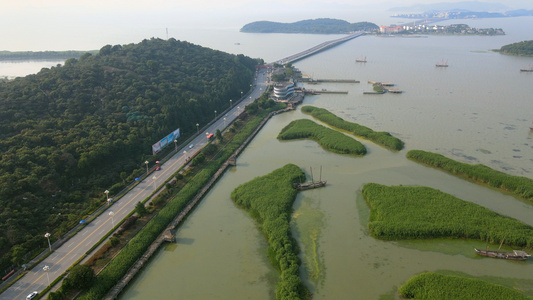 4k太湖风景区景点航拍视频