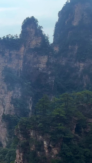 湖南5A级旅游景区张家界杨家溪游客缆车上风景素材旅游素材63秒视频