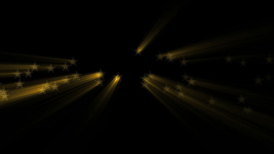 金色星星光束转场动态视频元素视频